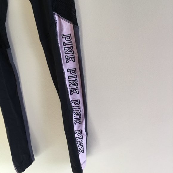 PINK Victoria's Secret ULTIMATE Leggings Sheer Mesh Ankle Pants Pockets - Picture 2 of 8